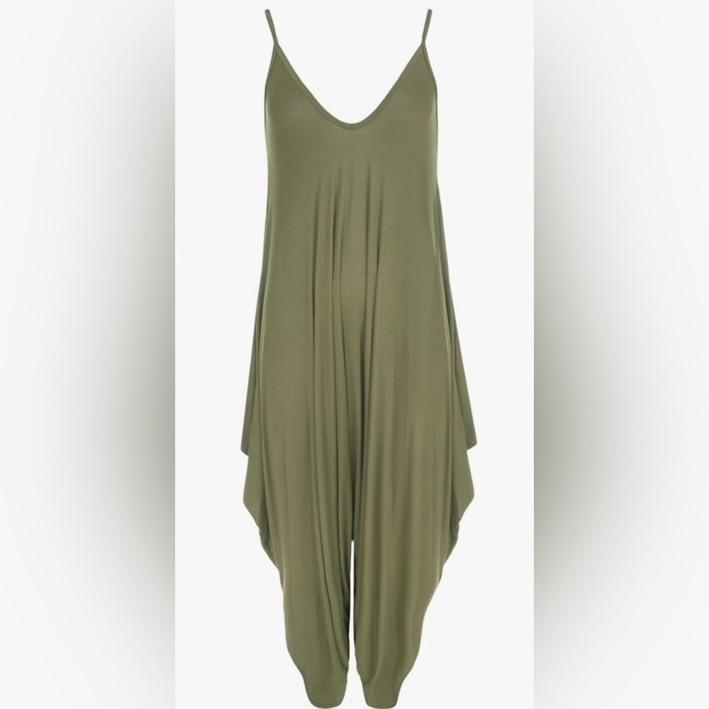 Olive Green Harem Pants Romper
